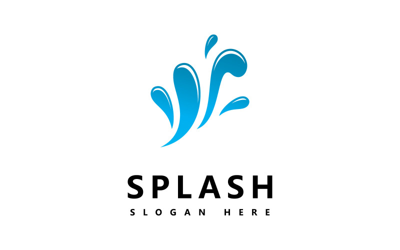 Simbolo e icona Splash dell'onda d'acqua Logo Template vector V5