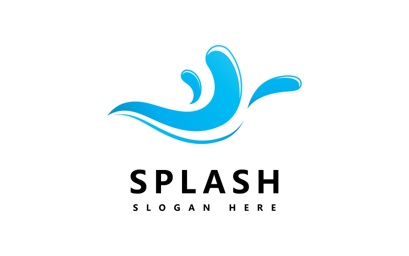 Simbolo e icona Splash dell'onda d'acqua Logo Template vector V7