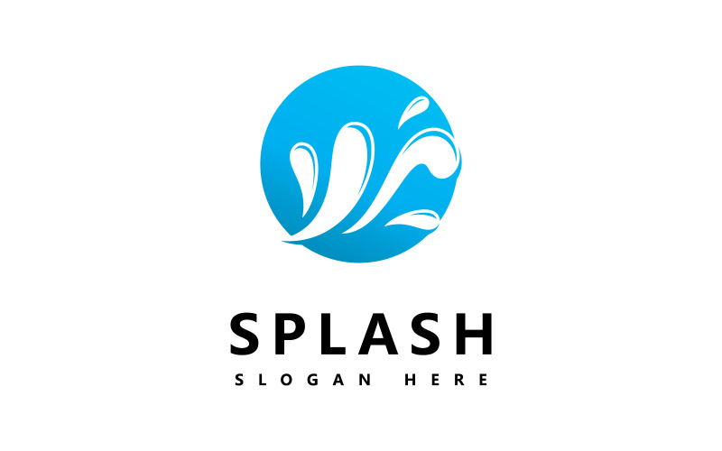 Simbolo e icona Splash dell'onda d'acqua Logo Template vector V9