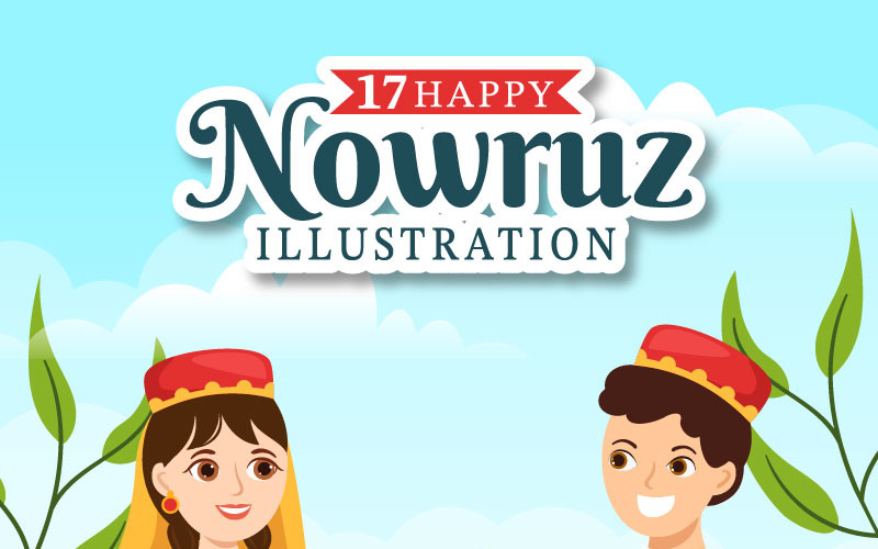 17 Šťastný den Nowruz ilustrace