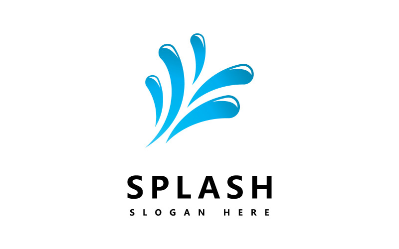Vague d'eau Splash symbole et icône Logo Template vecteur V1