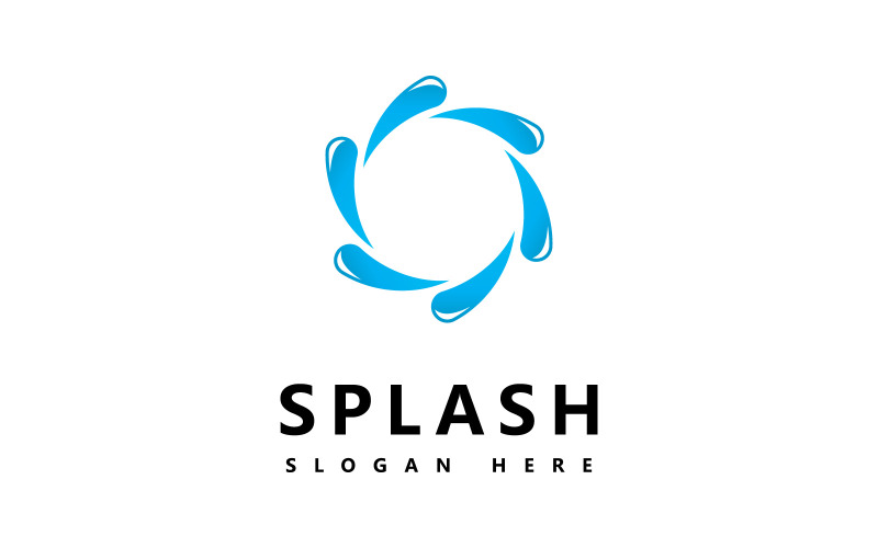 Vatten våg Splash symbol och ikon Logotyp mall vektor V4