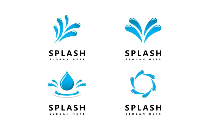 Vodní vlna Splash symbol a ikona Logo šablona vektor V13