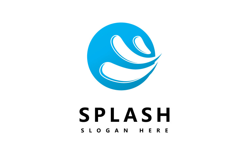 Wasserwelle Splash-Symbol und Symbol Logo-Vorlagenvektor V12