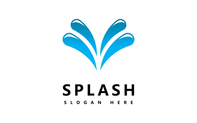 Watergolf Splash-symbool en pictogram Logo Template vector V2