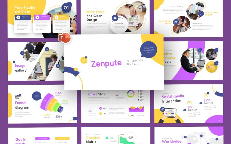 Modelo de PowerPoint de Negócios de Marketing Zenpute