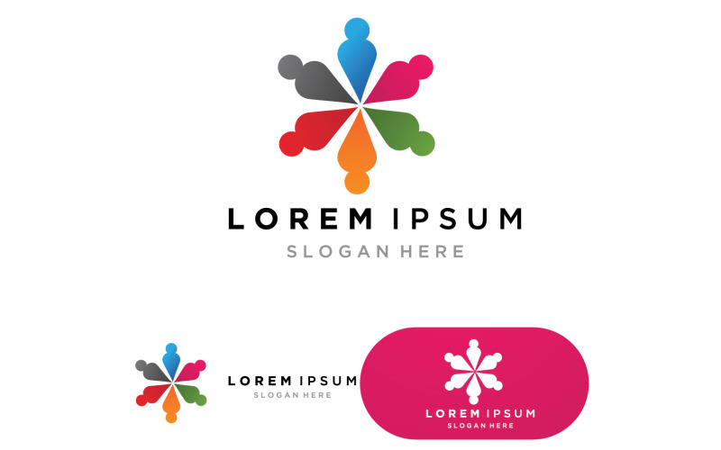 People group ,team friends logo vector v4