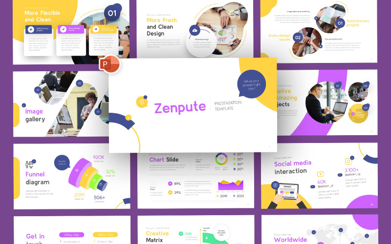 Plantilla de PowerPoint - negocio de marketing Zenpute