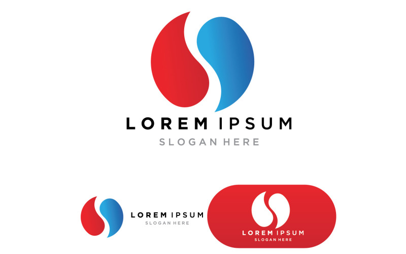 S iki element su ve ateş logosu