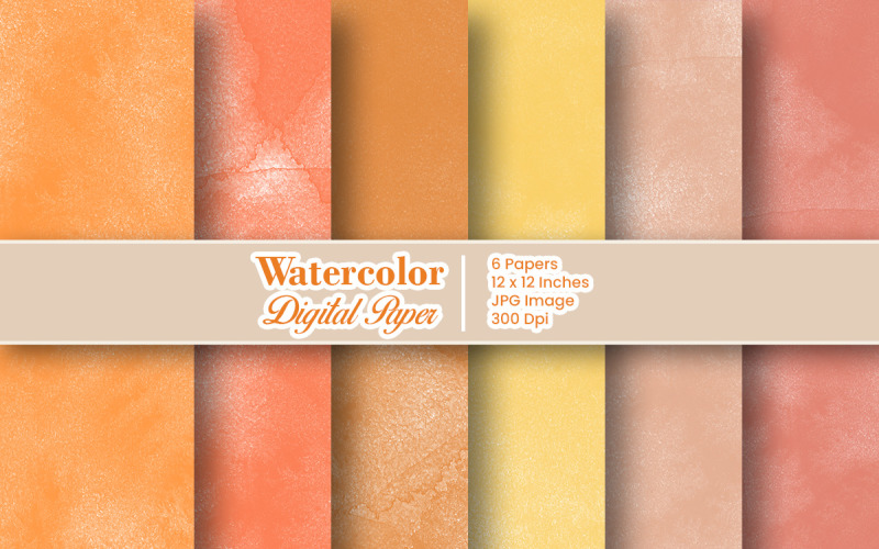 Oranje pastel aquarel digitaal papier of spetterende textuur achtergrond