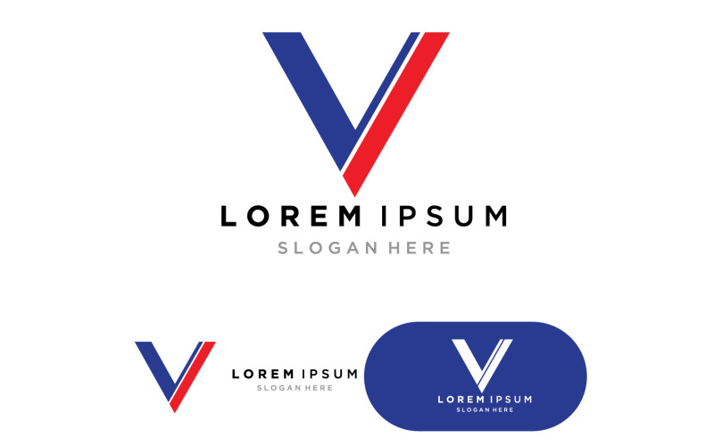 V Letter Logo wektor ikona ilustracja Szablon v1
