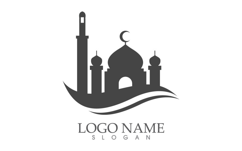 Cami Müslüman logo vektör çizim tasarım şablonu v1
