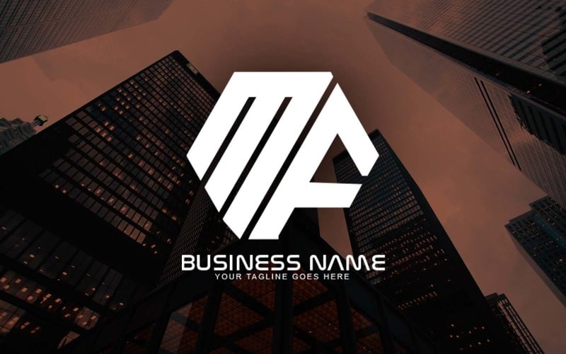 Création de logo de lettre MF polygonale professionnelle pour votre entreprise - Identité de marque