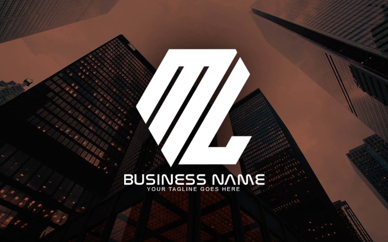 Création de logo de lettre ML polygonale professionnelle pour votre entreprise - Identité de marque