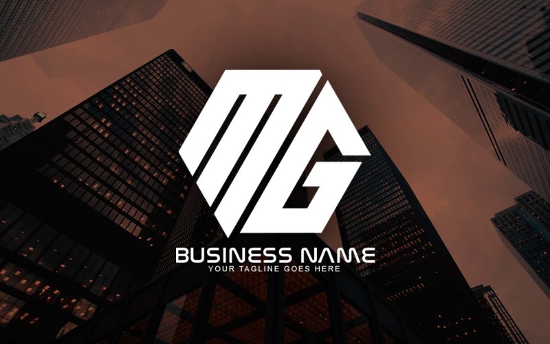 Design de logotipo profissional com letra MG poligonal para sua empresa - identidade de marca