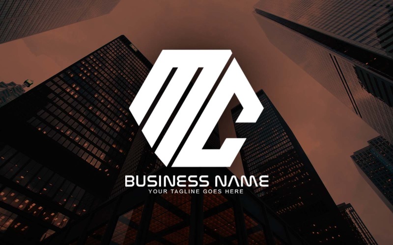 Design poligonal profissional do logotipo da letra MC para o seu negócio - identidade da marca