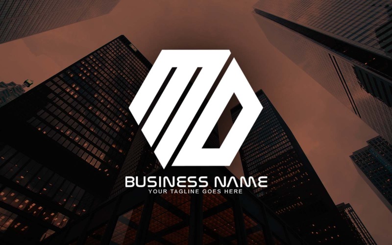 Design professionale del logo della lettera MO poligonale per il tuo business - Identità del marchio