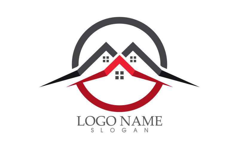 Nemovitost domácí dům prodej a pronájem loga vektorový design v31