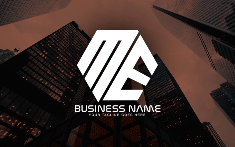 Profesjonalny wielokątny projekt logo litery ME dla Twojej firmy - tożsamość marki