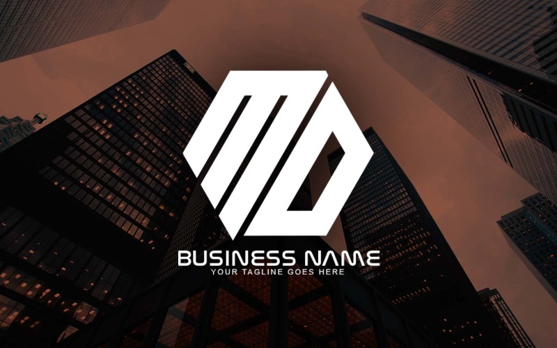 Professionell polygonal MO Letter-logotypdesign för ditt företag - varumärkesidentitet