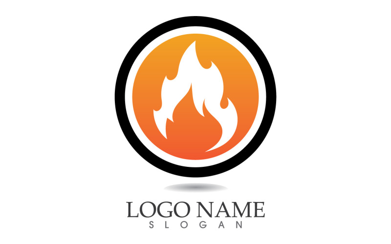 Tűz és láng olaj és gáz szimbólum vektor logo v16