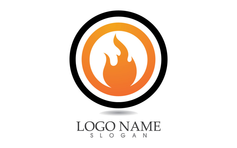 Tűz és láng olaj és gáz szimbólum vektor logo v17