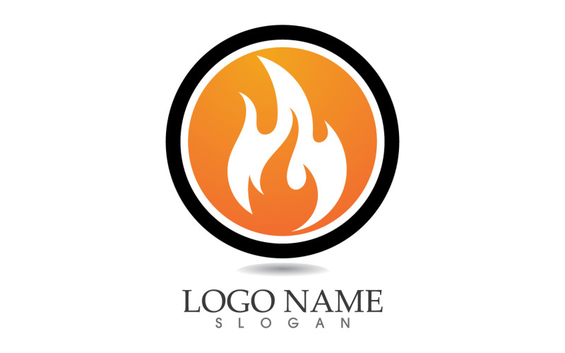 Tűz és láng olaj és gáz szimbólum vektor logo v18
