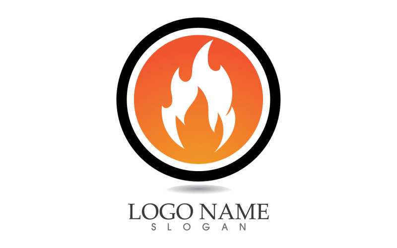 Tűz és láng olaj és gáz szimbólum vektor logo v21