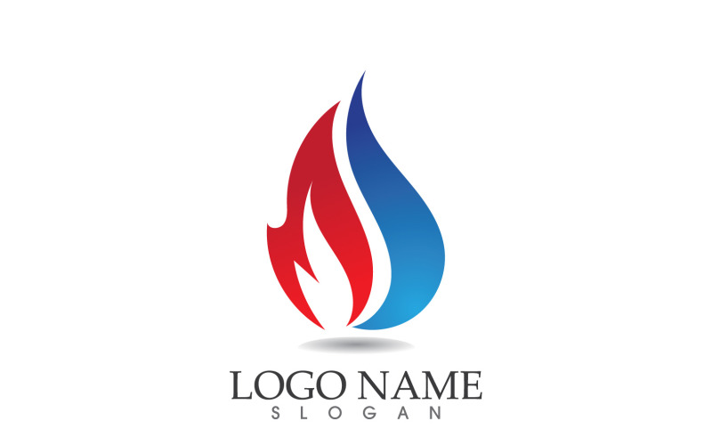 Ateş ve alev petrol ve gaz sembolü vektör logosu sürüm 60