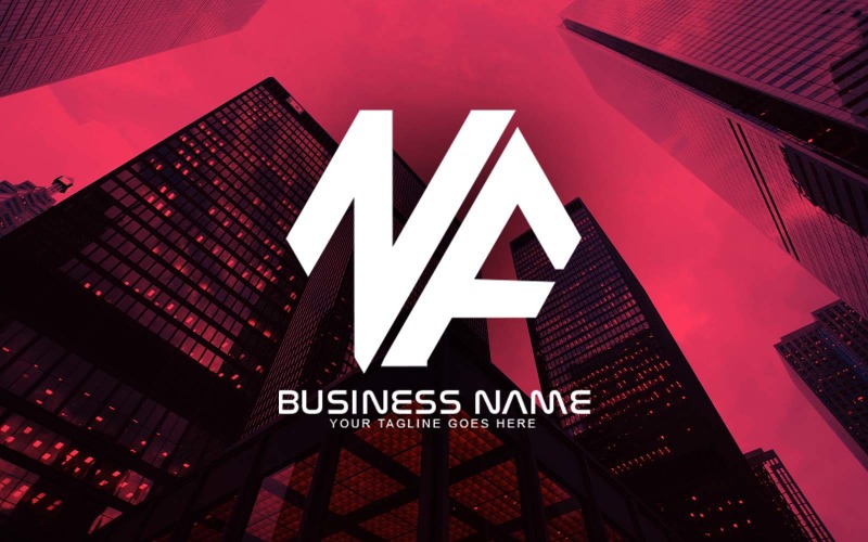 Design de logotipo de letra NF poligonal profissional para sua empresa - identidade de marca