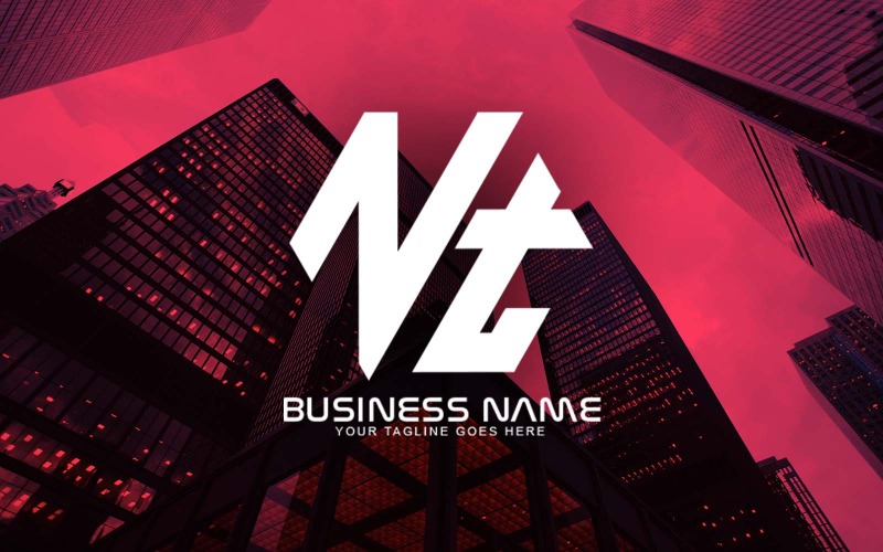 Design de logotipo de letra NT poligonal profissional para o seu negócio - identidade da marca