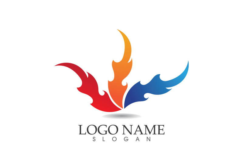 Feu et flamme pétrole et gaz symbole vector logo version 13