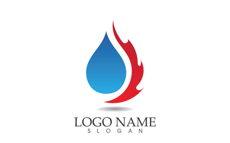 Feu et flamme pétrole et gaz symbole vector logo version 22