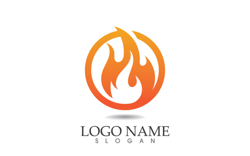 Feu et flamme pétrole et gaz symbole vector logo version 2