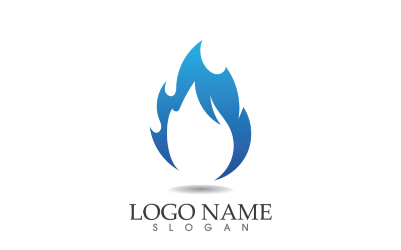 Feu et flamme pétrole et gaz symbole vector logo version 41