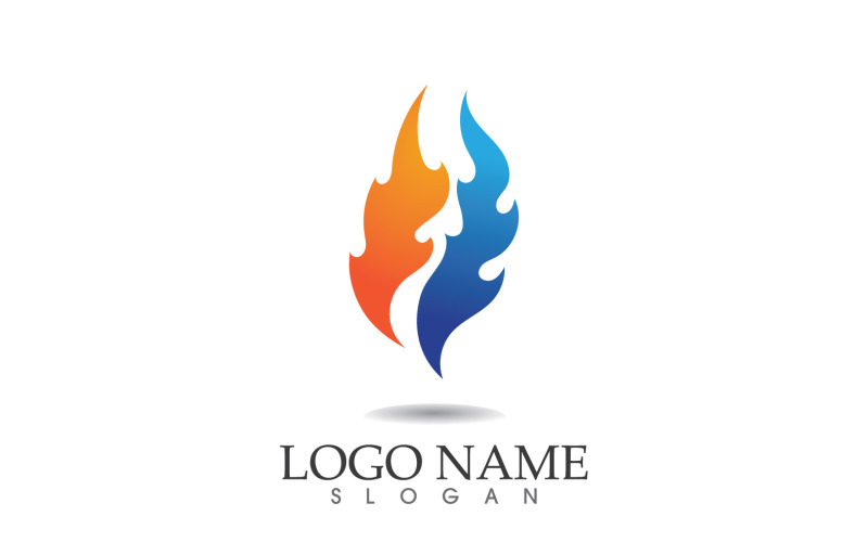 Feu et flamme pétrole et gaz symbole vector logo version 51