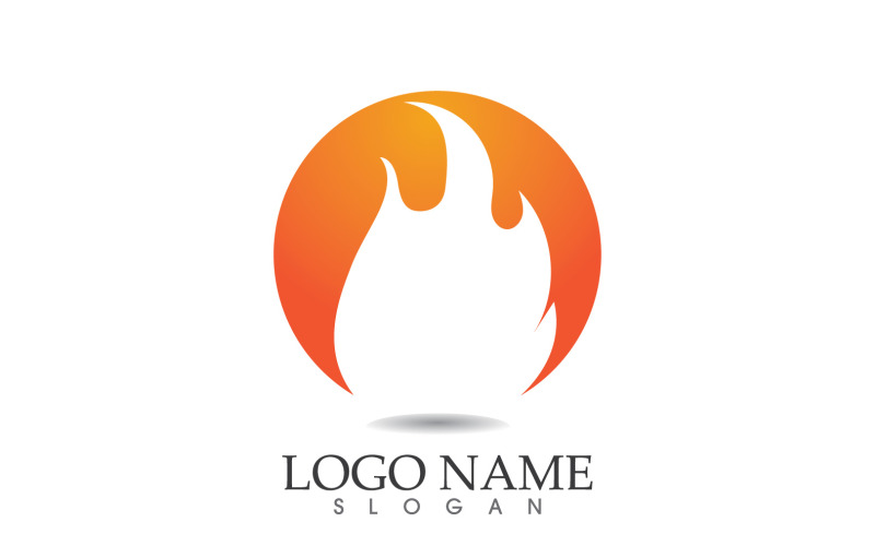 Fuoco e fiamma simbolo di petrolio e gas logo vettoriale v124