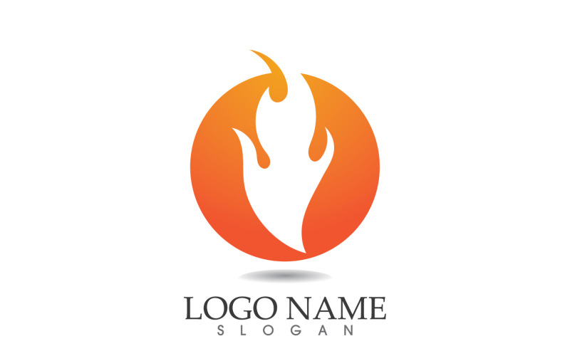 Ogień i płomień oleju i gazu symbol wektor logo v126