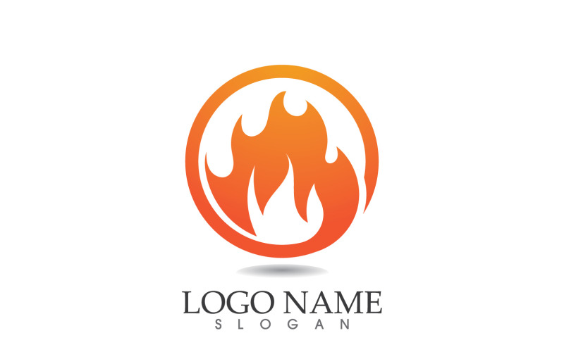 Ogień i płomień oleju i gazu symbol wektor logo wersja 11