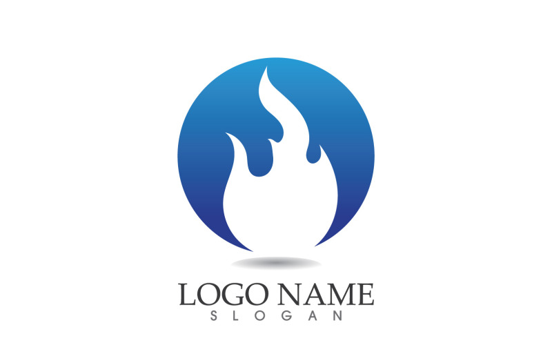 Ogień i płomień oleju i gazu symbol wektor logo wersja 17