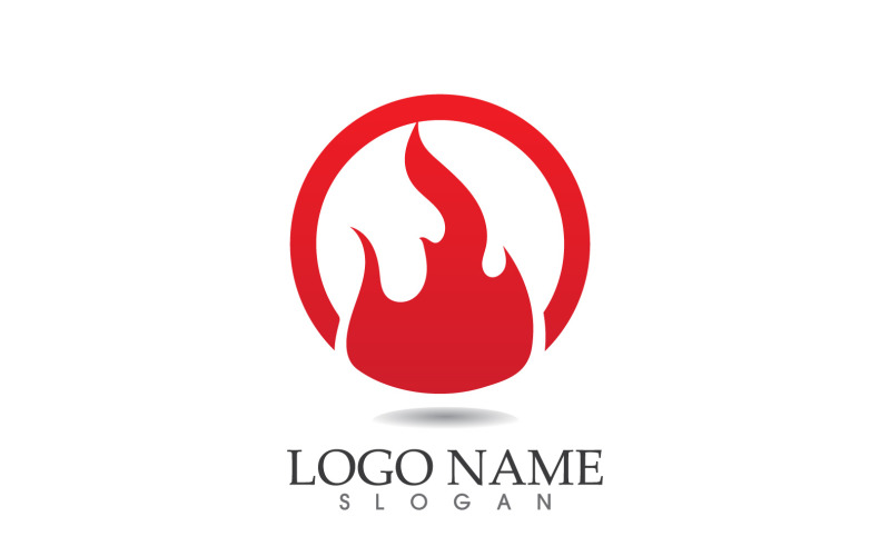 Ogień i płomień oleju i gazu symbol wektor logo wersja 1
