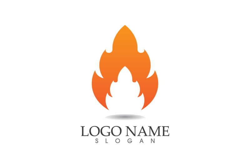 Ogień i płomień oleju i gazu symbol wektor logo wersja 5