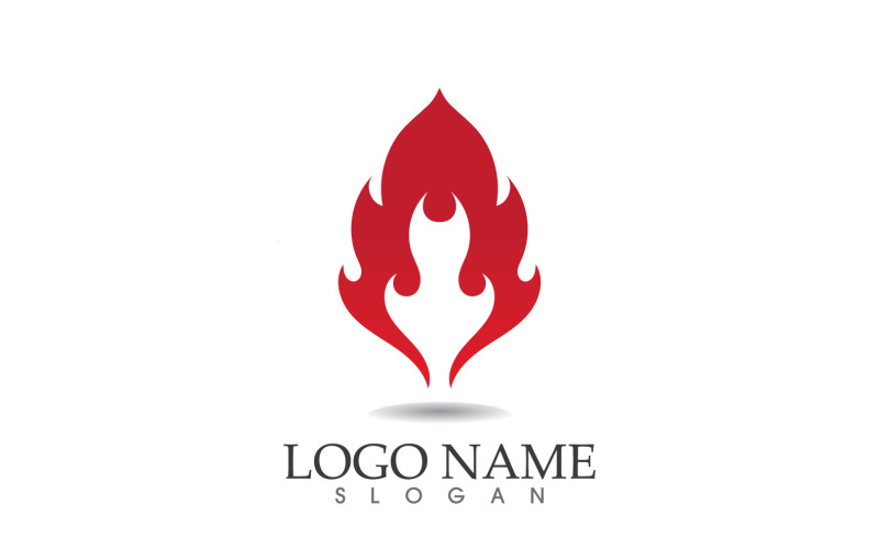 Ogień i płomień oleju i gazu symbol wektor logo wersja 6