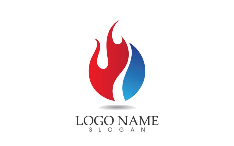Oheň a plamen olej a plyn symbol vektorové logo verze 32