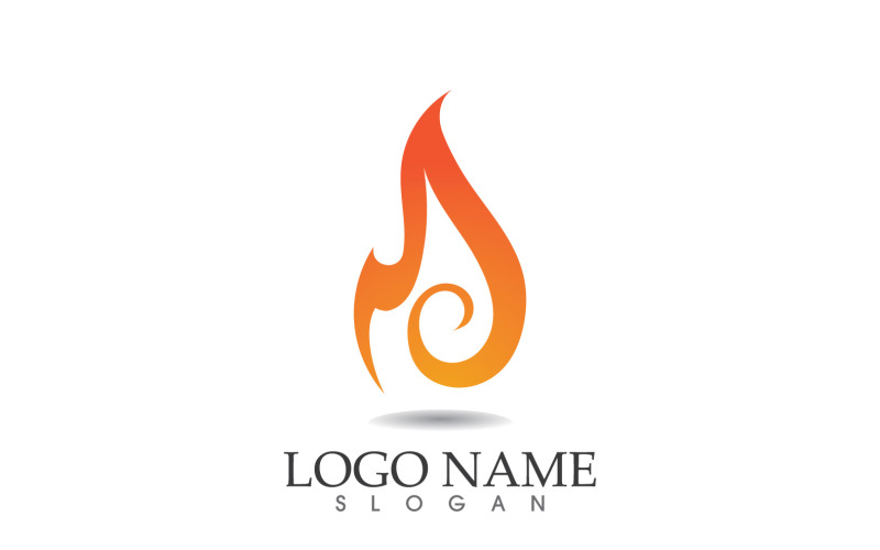 Oheň a plamen olej a plyn symbol vektorové logo verze 54