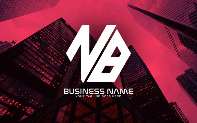 Profesjonalny wielokątny projekt logo litery NB dla Twojej firmy - tożsamość marki
