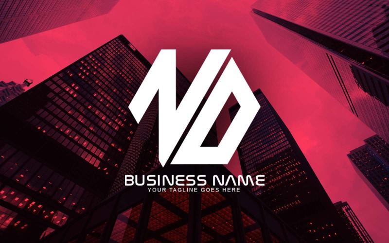 Professioneel veelhoekig NO Letter Logo-ontwerp voor uw bedrijf - merkidentiteit