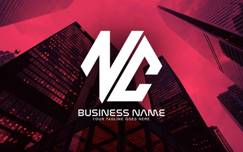 专业的多边形 NC 字母标志设计为您的企业-品牌标识