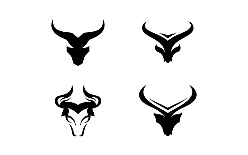 Bull horn logo symbols vector V13