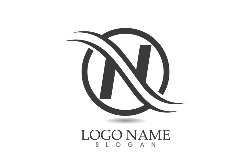 N anfängliches Logo-Vektordesign des Firmennamens v9